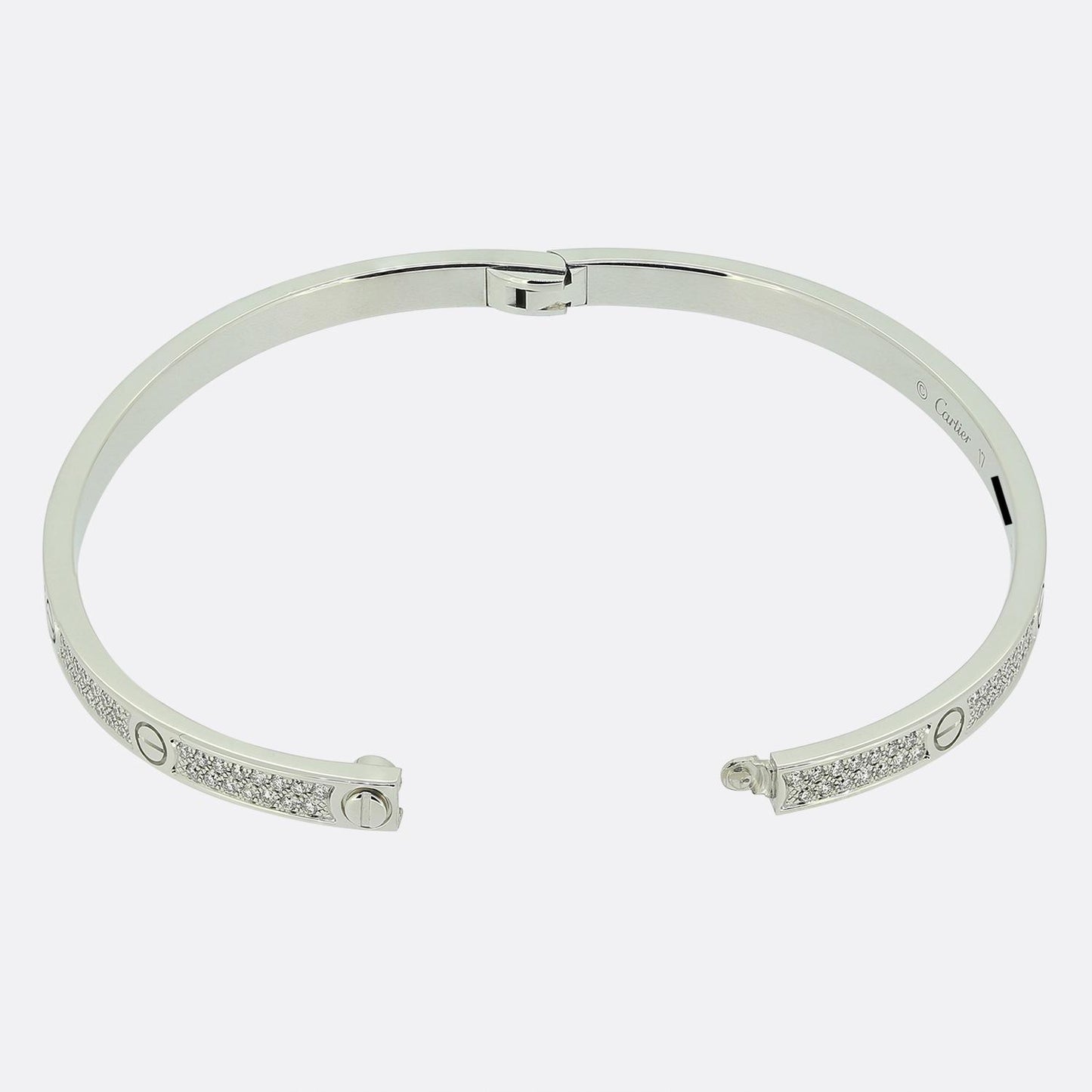 Cartier Paved Small Model LOVE Bangle Size 17