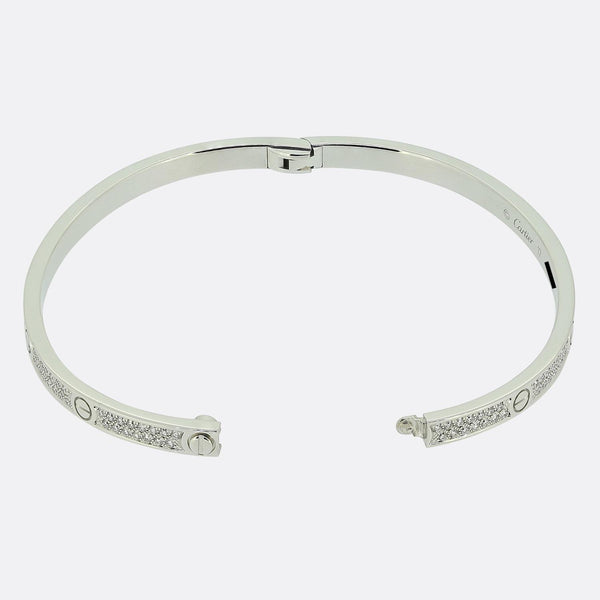 Cartier Paved Small Model LOVE Bangle Size 17