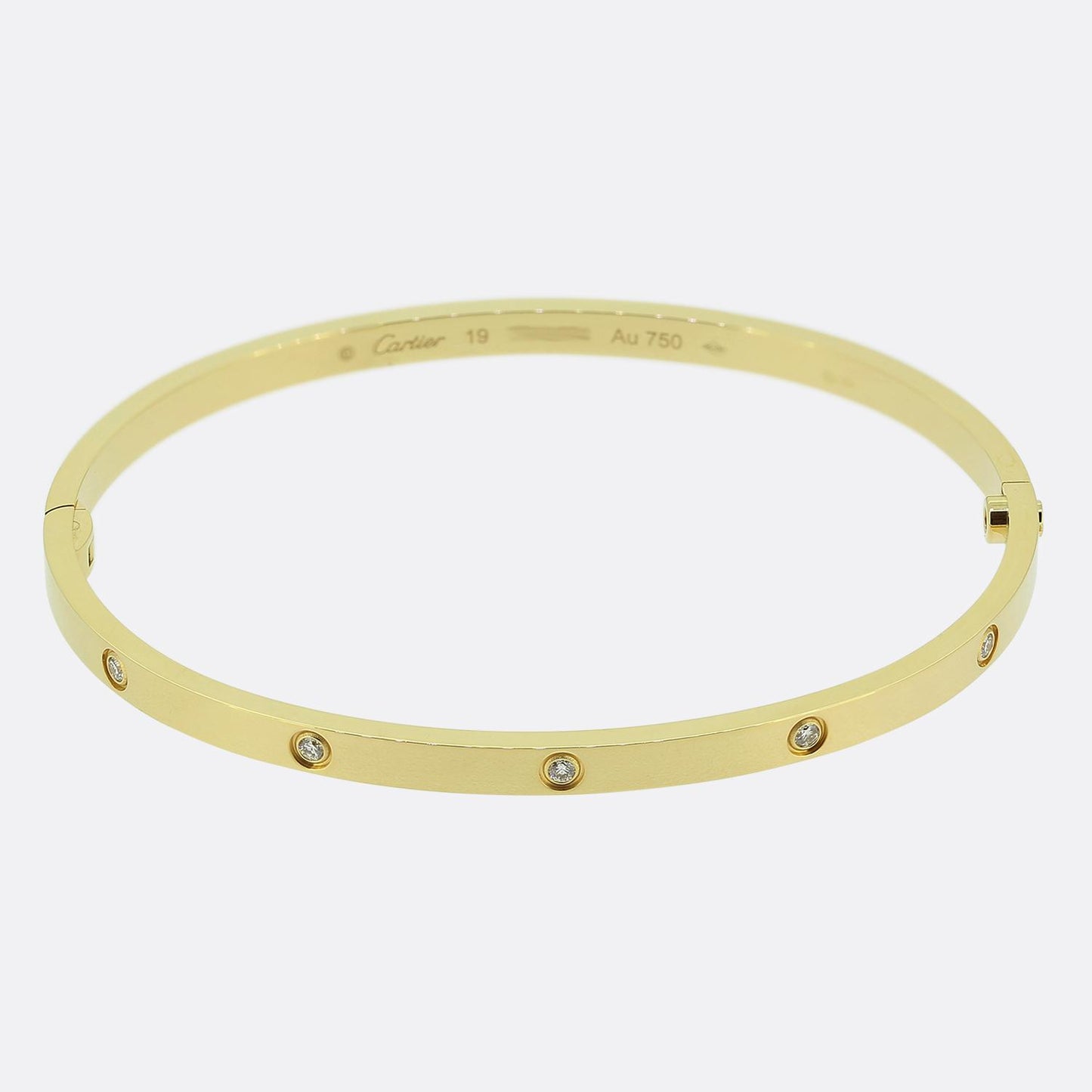 Cartier 10 Diamond Small LOVE Bangle Size 19