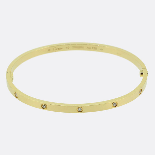 Cartier 10 Diamond Small LOVE Bangle Size 19