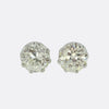 Vintage 3.10 Carat Old Cut Diamond Stud Earrings