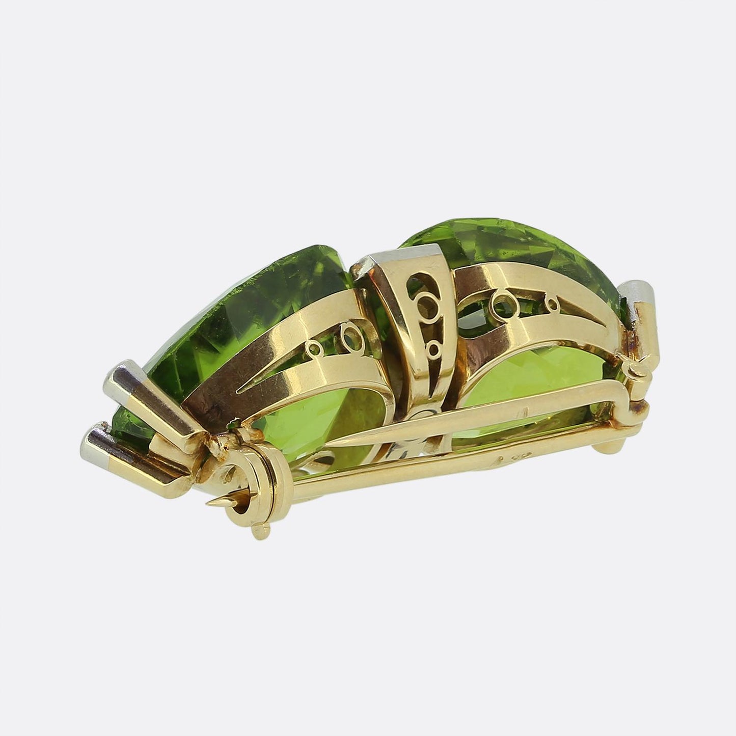 Antique Peridot and Diamond Brooch