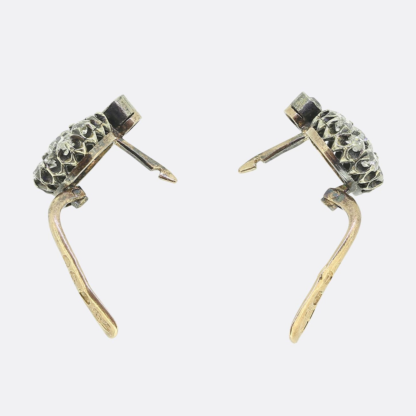 Antique Diamond Cluster Earrings