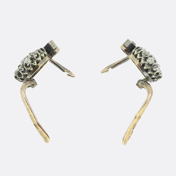 Antique Diamond Cluster Earrings