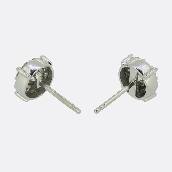 0.80 Carat Diamond Cluster Earrings