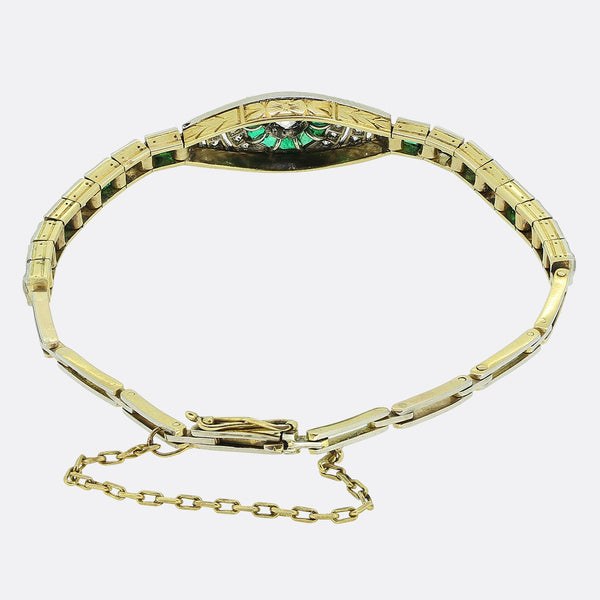 Art Deco Emerald and Diamond Bracelet