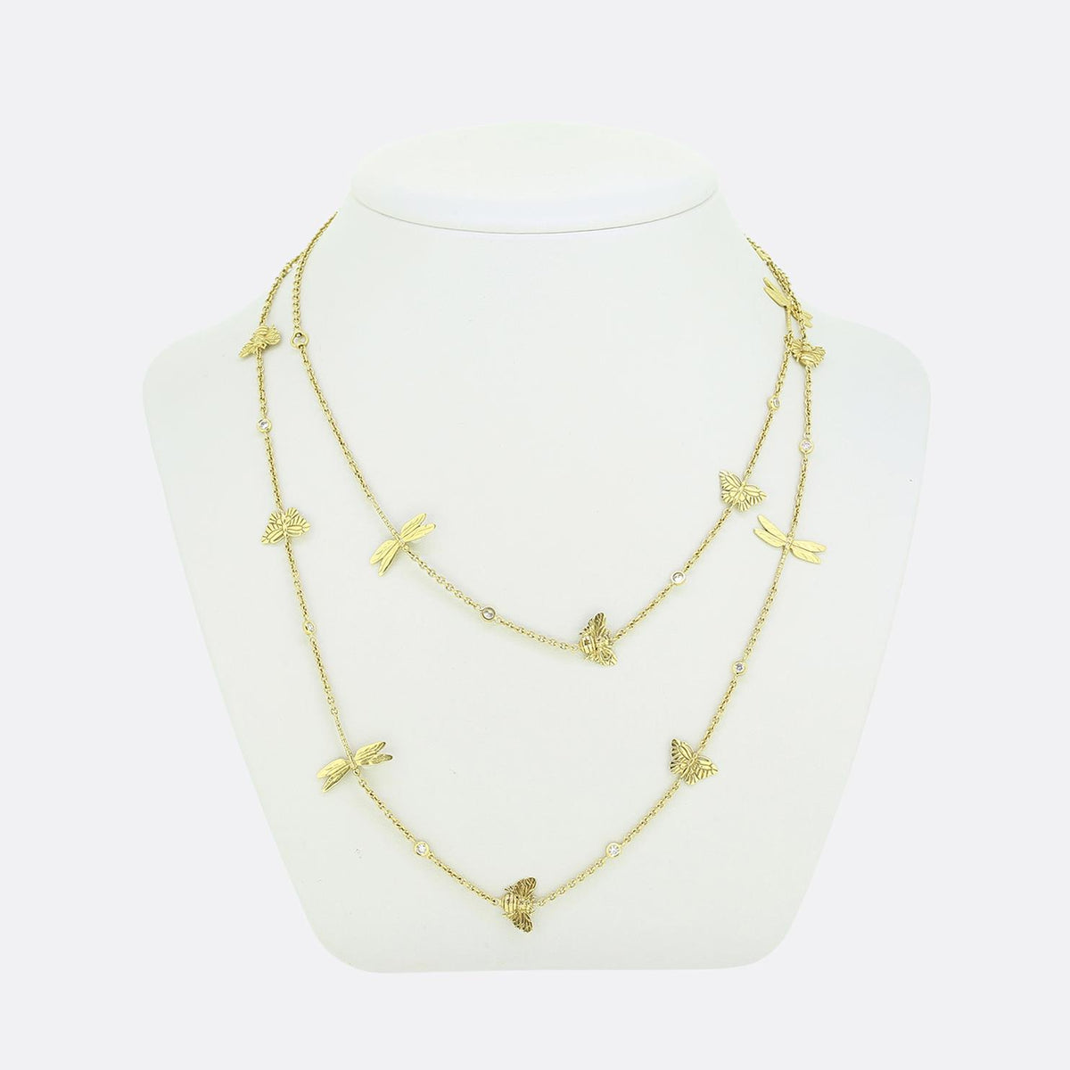 Theo Fennell Butterfly and Dragonfly Diamond Necklace
