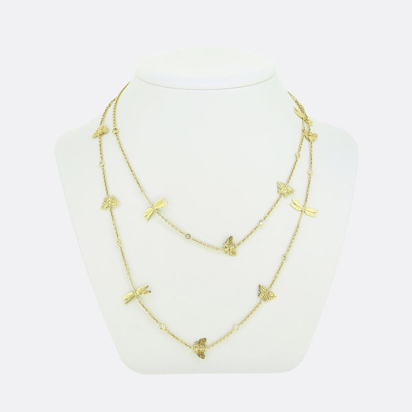 Theo Fennell Butterfly and Dragonfly Diamond Necklace