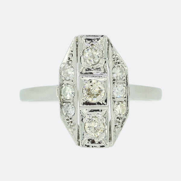 Art Deco Dutch Diamond Tablet Ring