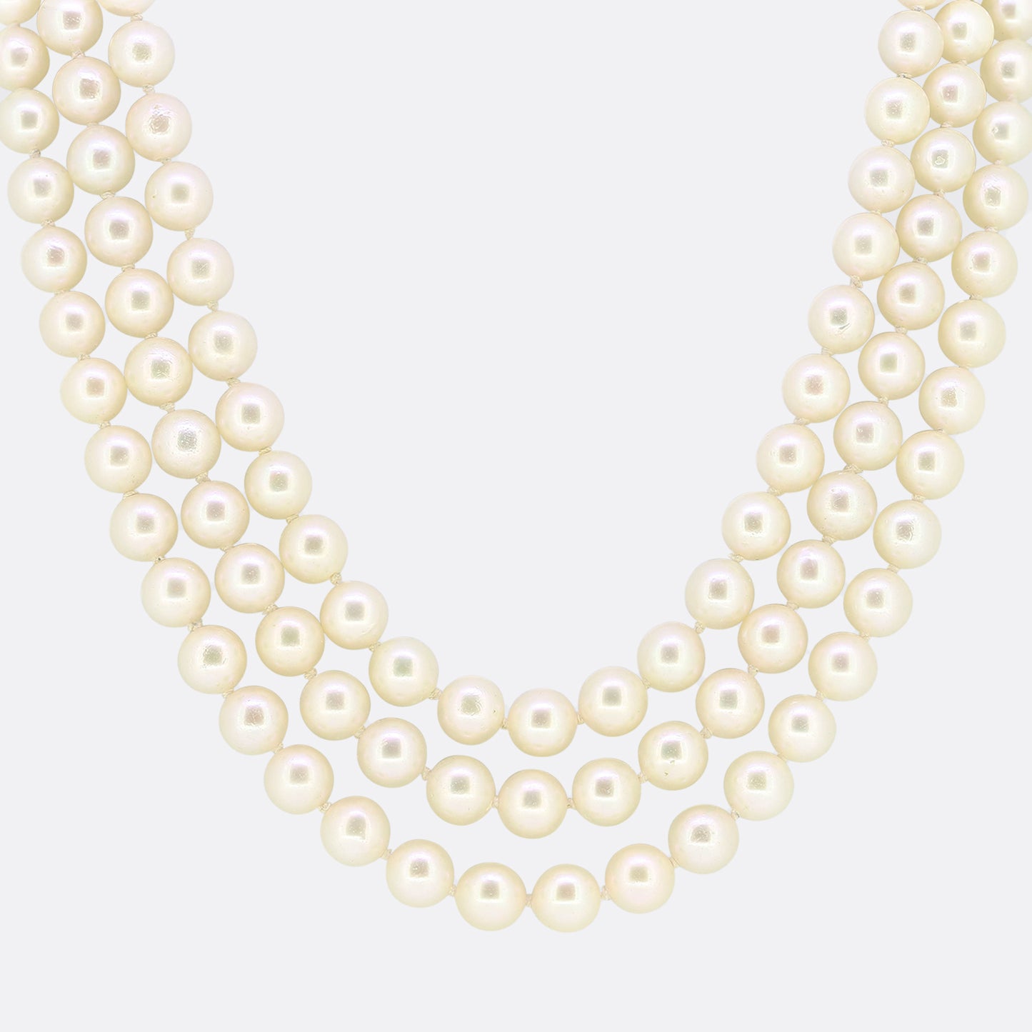 Vintage Cultured Pearl Necklace and Muli Gemstone Clasp