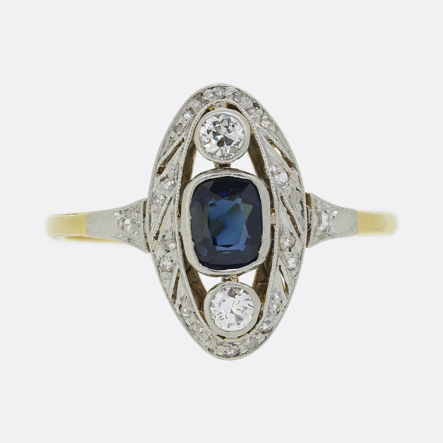 Art Deco Sapphire and Diamond Ring