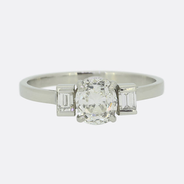 Vintage 1.10 Carat Diamond Three-Stone Ring