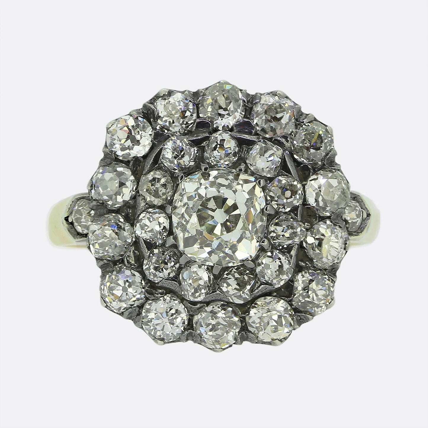 Victorian Old Cut Diamond Cluster Ring