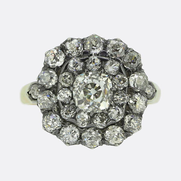 Victorian Old Cut Diamond Cluster Ring