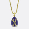 Fabergé Enamel and Diamond Egg Pendant Necklace
