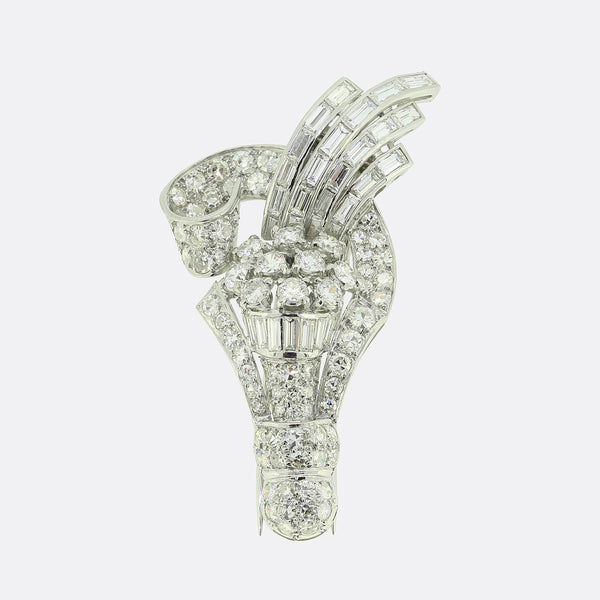 Art Deco Diamond Spray Brooch