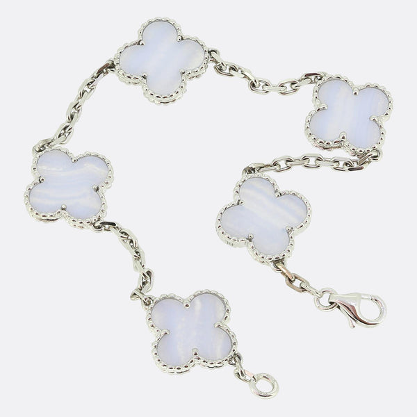 Van Cleef & Arpels Vintage Alhambra Five Motif Chalcedony Bracelet