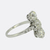 Art Deco Diamond Vertical Three Stone Ring