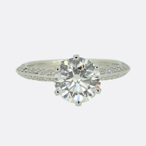 Tiffany & Co. 1.91 Carat Pave Setting Engagement Ring