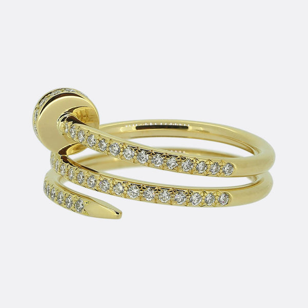 Cartier Juste un Clou Double Semi-Pavé Diamond Ring Size M (53)