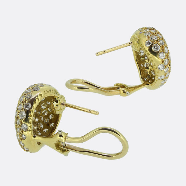 Tiffany & Co. Pavé Diamond Bean Earrings