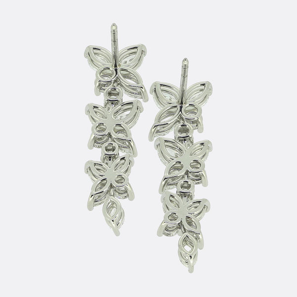 Tiffany & Co. Mixed Diamond Cluster Victoria Drop Earrings