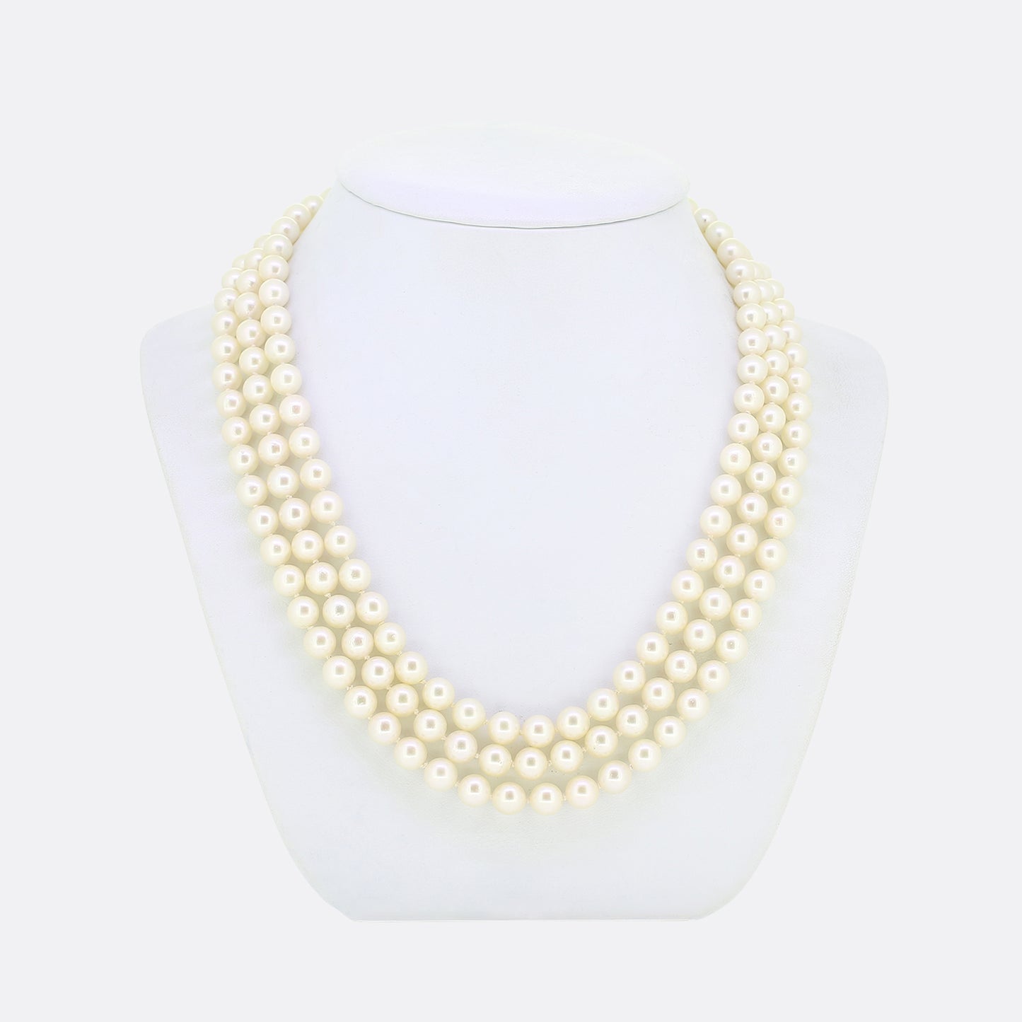 Vintage Cultured Pearl Necklace and Muli Gemstone Clasp