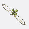 Antique Peridot Clover and Diamond Brooch
