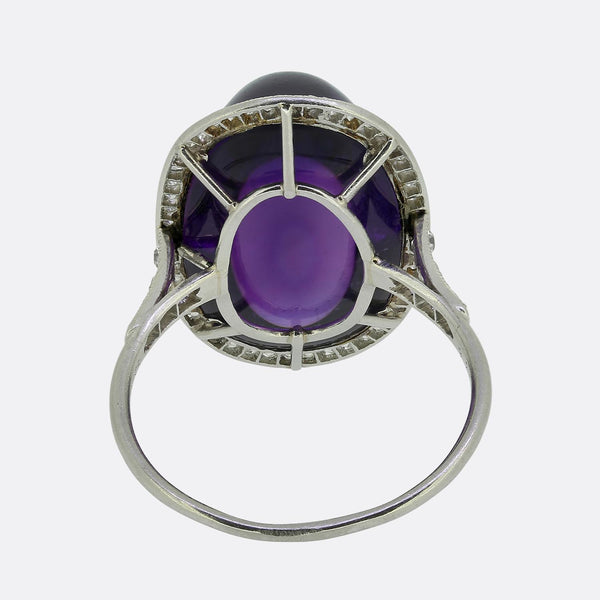 Cartier Art Deco Amethyst and Diamond Cluster Ring