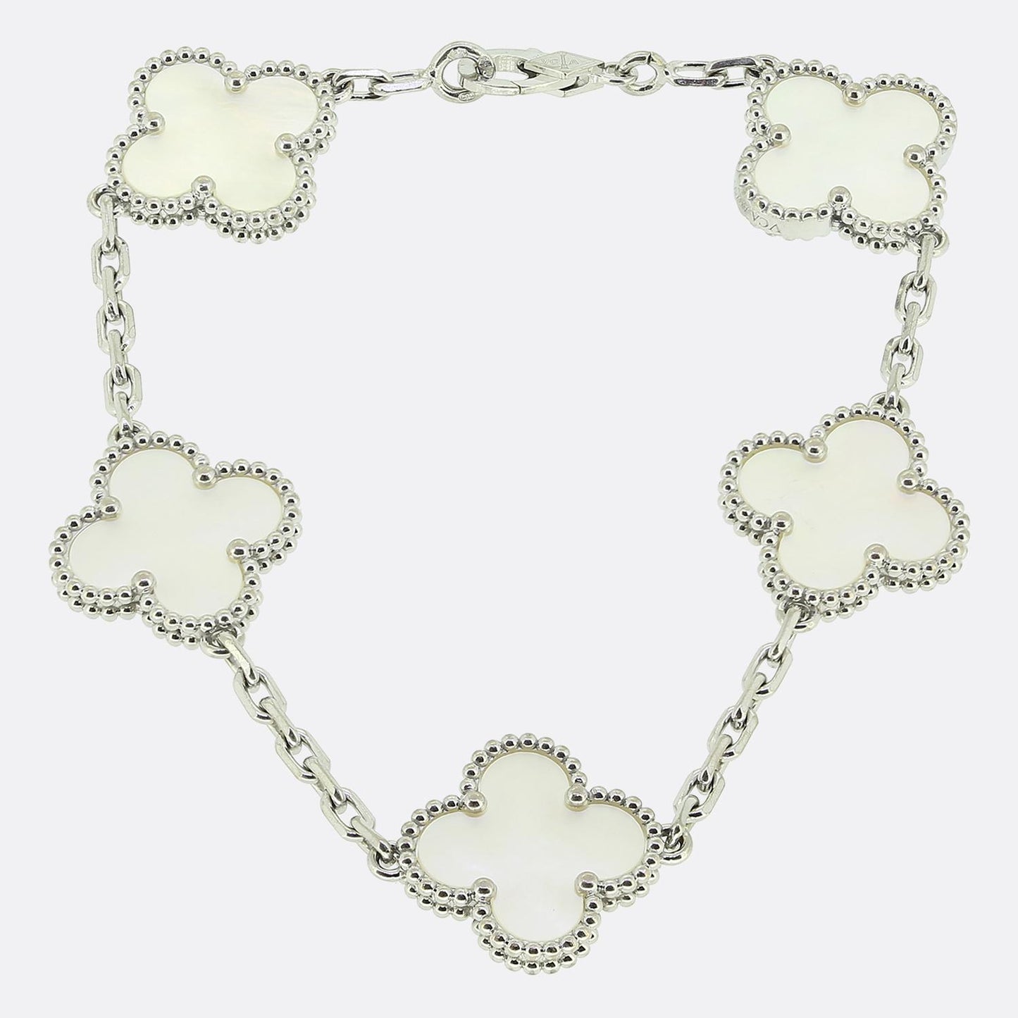 Van Cleef & Arpels Vintage Alhambra Five Motif Mother of Pearl Bracelet