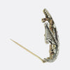 Victorian 2.50ct Diamond Harp Crescent Brooch