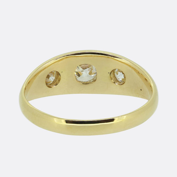 Antique 1.22 Carat Diamond Three-Stone Ring