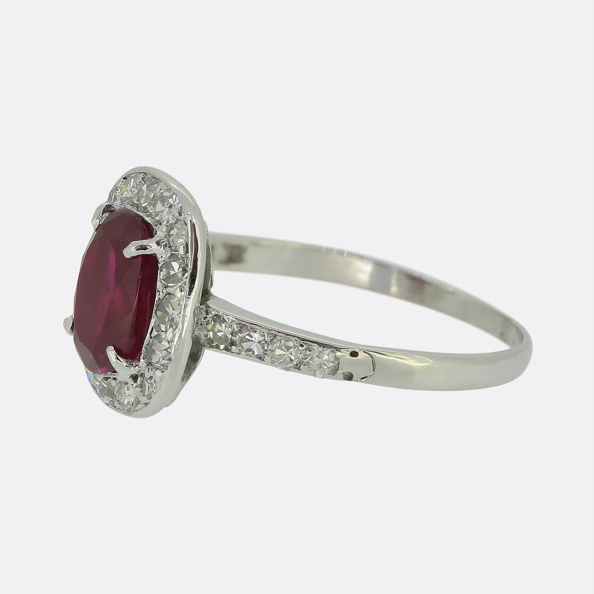 1.50 Carat Burmese Ruby and Diamond Ring