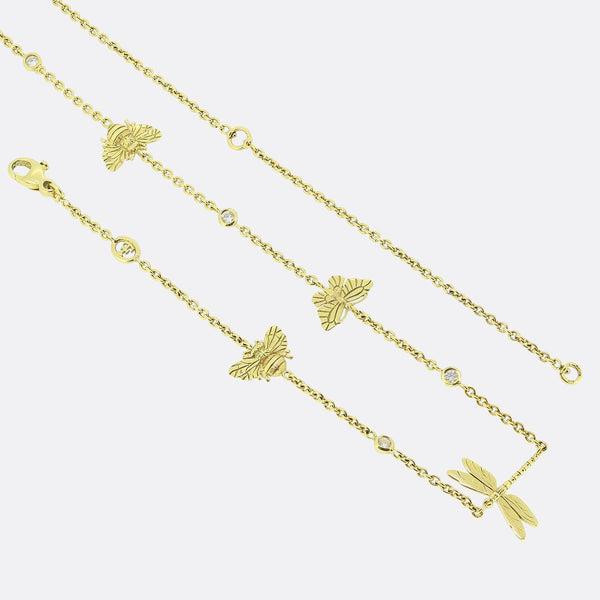 Theo Fennell Butterfly and Dragonfly Diamond Necklace