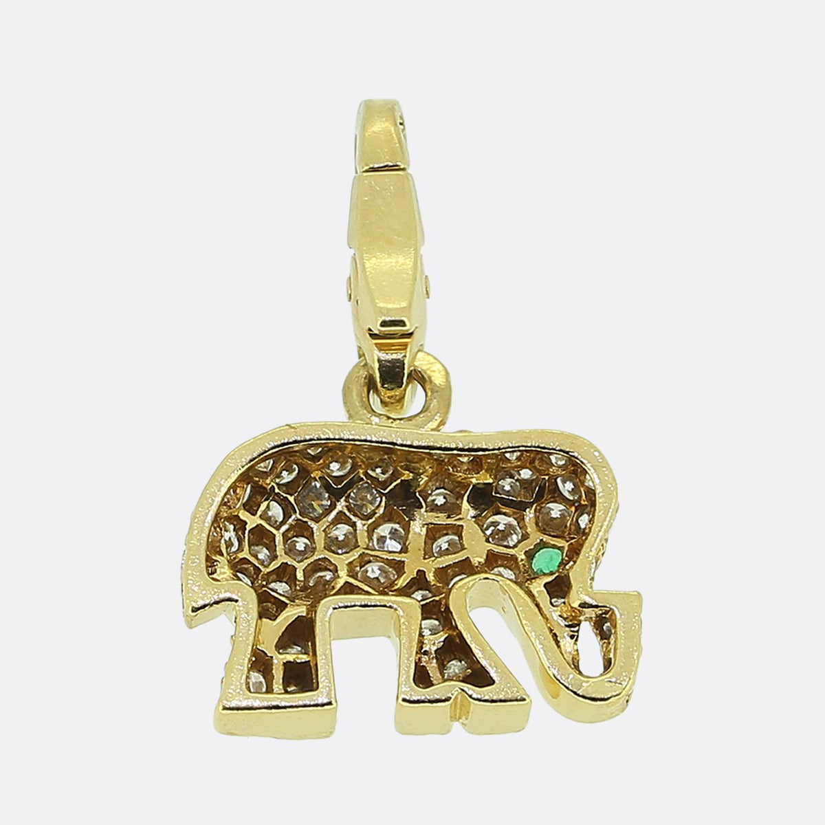 Cartier Pave Diamond Elephant Charm Pendant