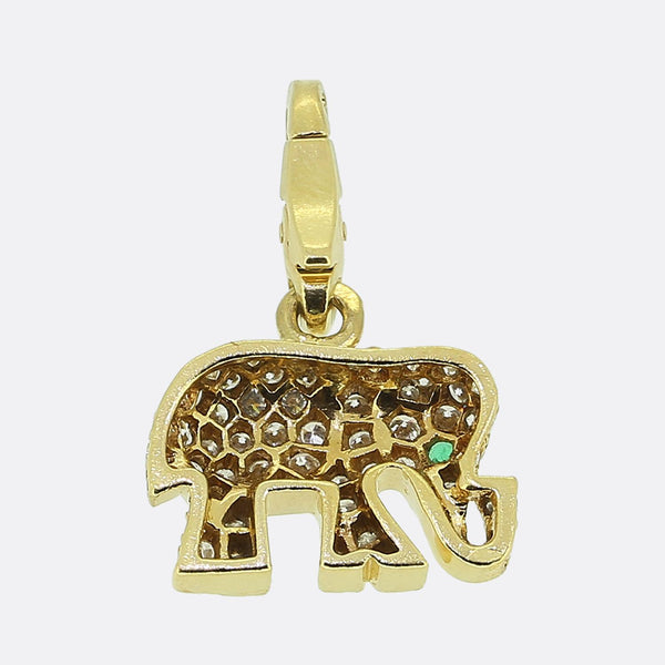 Cartier Pave Diamond Elephant Charm Pendant