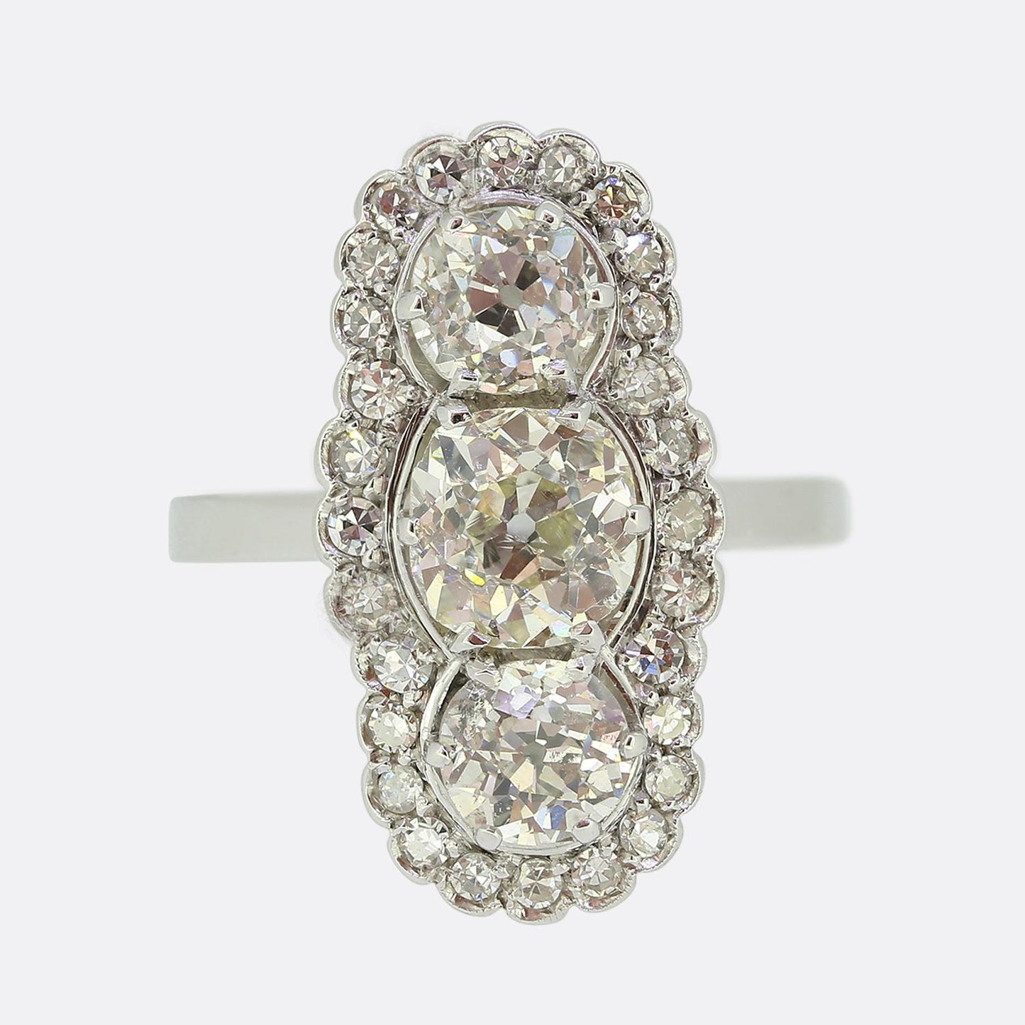 Vintage Three-Stone Diamond Dress Ring