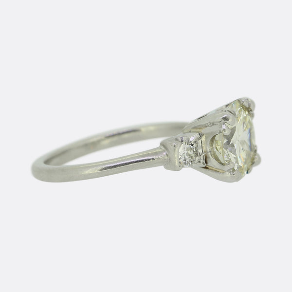 Art Deco 2.06 Carat Transitional Cut Diamond Ring