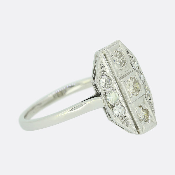 Art Deco Dutch Diamond Tablet Ring