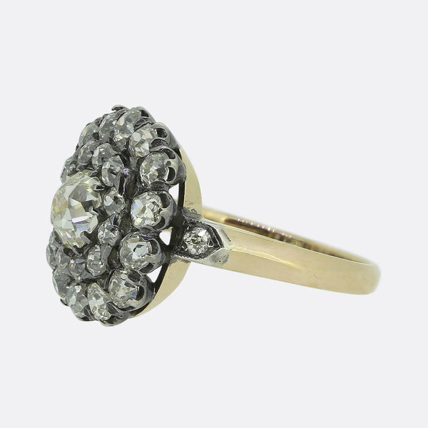 Victorian Old Cut Diamond Cluster Ring