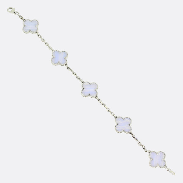 Van Cleef & Arpels Vintage Alhambra Five Motif Chalcedony Bracelet