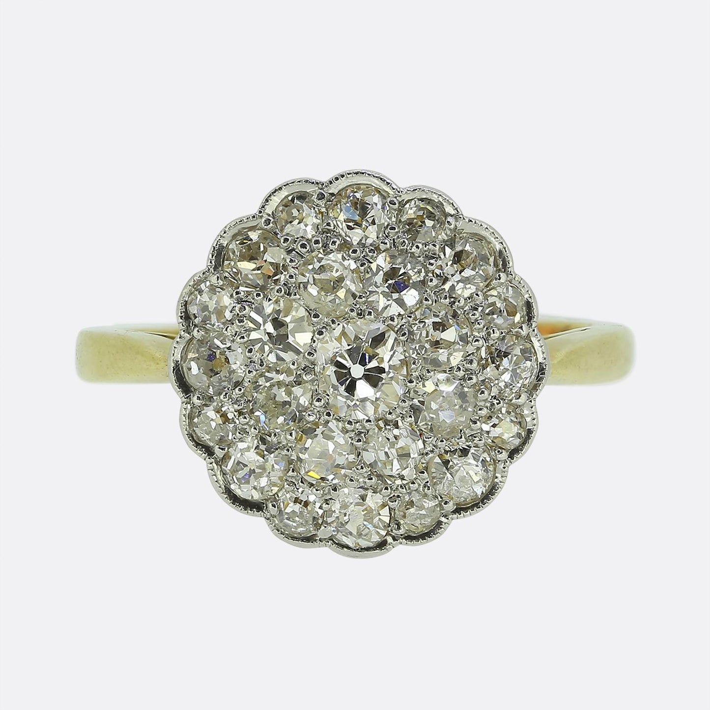 Edwardian 0.52 Carat Diamond Cluster Ring