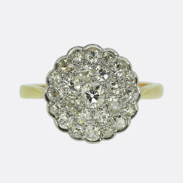 Edwardian 0.52 Carat Diamond Cluster Ring