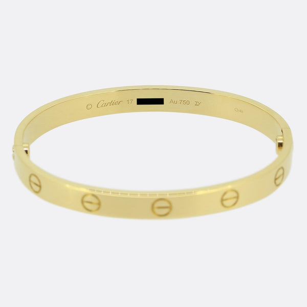 Cartier Classic Model LOVE Bangle Size 17