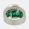 Emerald and Diamond Two-Row Ring