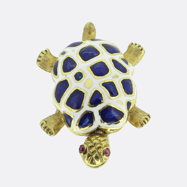 Tiffany & Co. Ruby and Enamel Tortoise Brooch