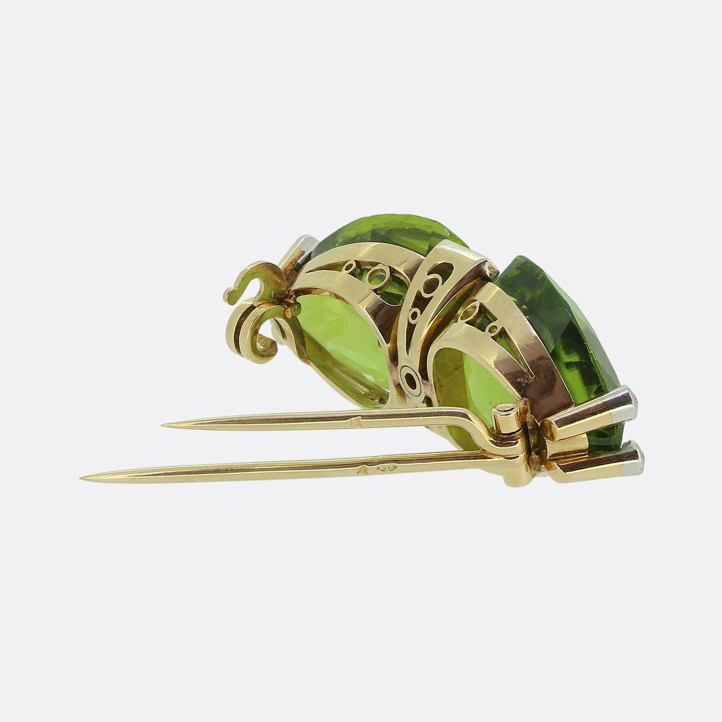 Antique Peridot and Diamond Brooch