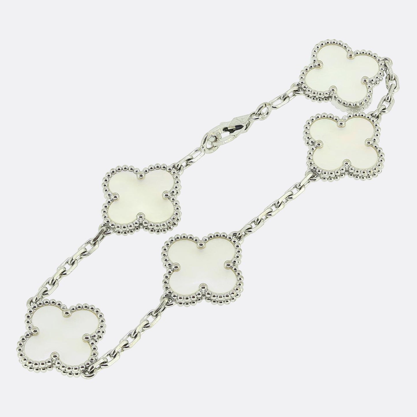 Van Cleef & Arpels Vintage Alhambra Five Motif Mother of Pearl Bracelet