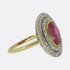 Art Deco 2.50 Carat Burmese Pink Sapphire and Diamond Double Halo Ring