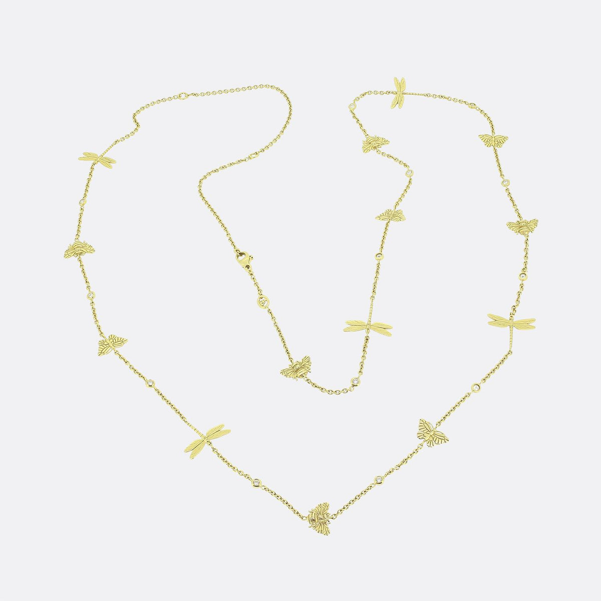 Theo Fennell Butterfly and Dragonfly Diamond Necklace
